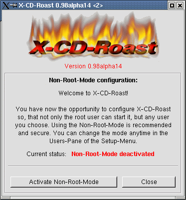 The first start (X-CD-Roast Tutorial)